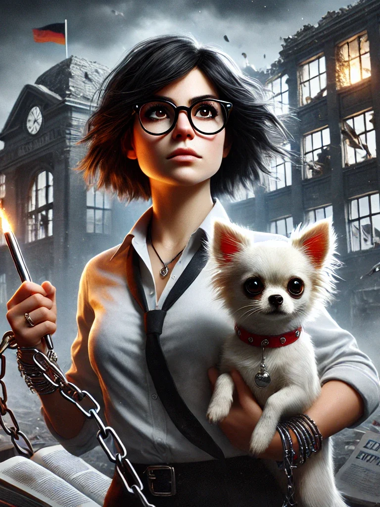 Frau die gegen das Schulsystem kämpft.